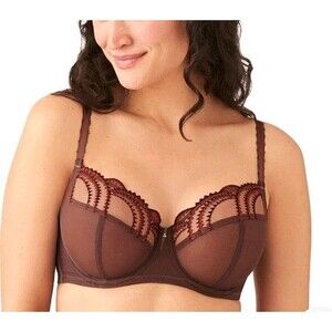 Wacoal 855304 Evocative Edge Bra 38 G Underwire Unpadded Color Marron Uplifting!